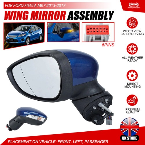 Left blue wing mirror - blue, electric